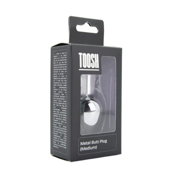 Toosh Silver Metal Butt Plug Medium Clear Stone - Image 8