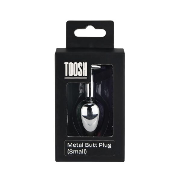 Toosh Silver Metal Butt Plug Small Red Stone - Image 10