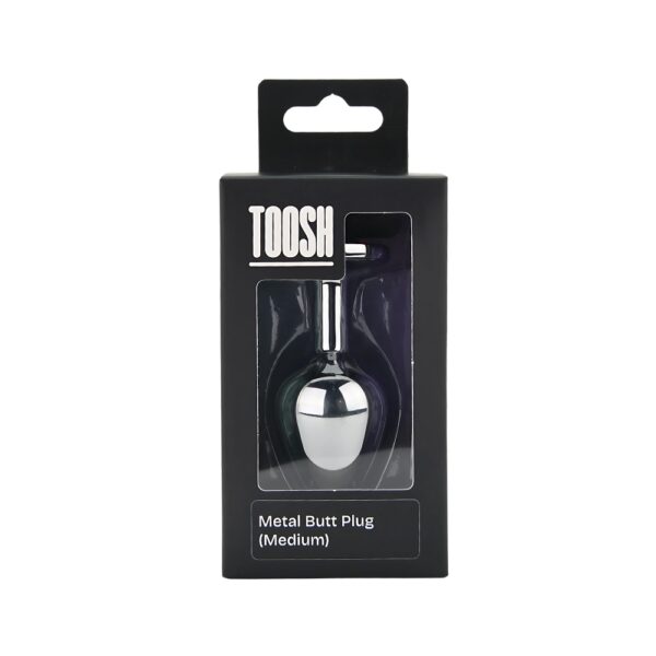Toosh Silver Metal Butt Plug Medium Red Stone - Image 9