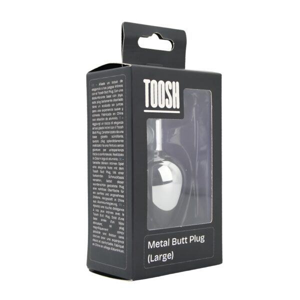 Toosh Silver Metal Butt Plug Large Red Stone - Image 8