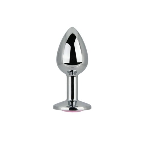 Toosh Silver Metal Butt Plug Small Pink Stone