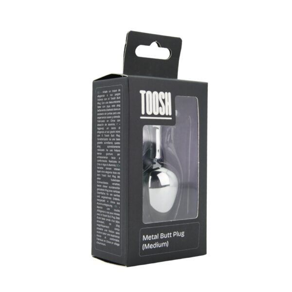 Toosh Silver Metal Butt Plug Medium Pink Stone - Image 10