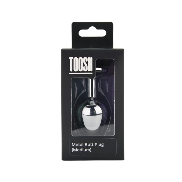 Toosh Silver Metal Butt Plug Medium Pink Stone - Image 9