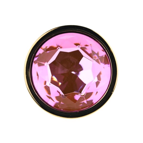 Toosh Gold Metal Butt Plug Large Pink Stone - Image 6