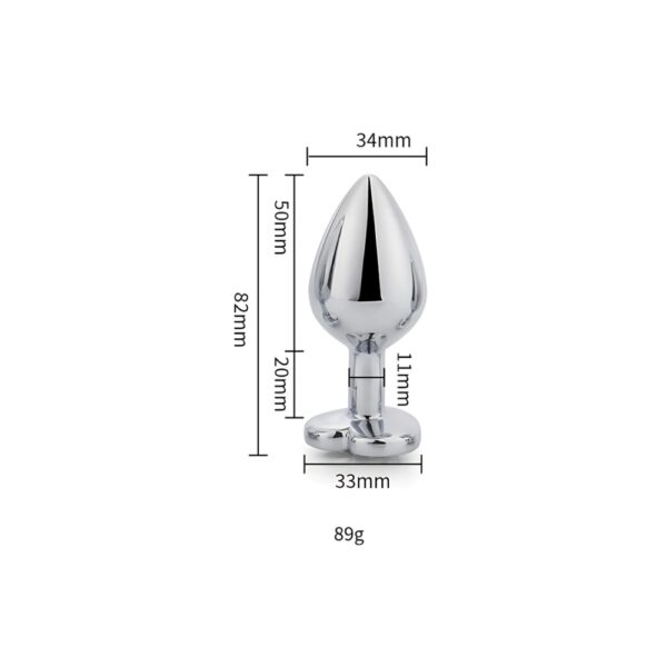 Toosh Heart Shaped Silver with Red Stone Medium