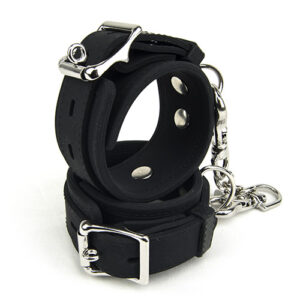 Bound to Please Furry Plush Wrist Cuffs Black