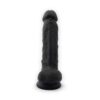 SilexD 7 inch Realistic Silicone Dual Density Dildo with Suction Cup and balls Black