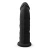 SilexD 9 inch Realistic Girthy Silicone Dual Density Dildo with Suction Cup Black