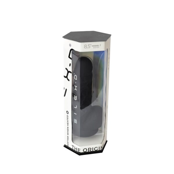 SilexD 8.5 inch Realistic Silicone Dual Density Girthy Dildo with Suction Cup with Balls Black