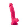 SilexD 7 inch Realistic Silicone Dual Density Dildo with Suction Cup and Balls Pink