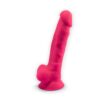 SilexD 7 inch Realistic Silicone Dual Density Dildo with Suction Cup and Balls Pink