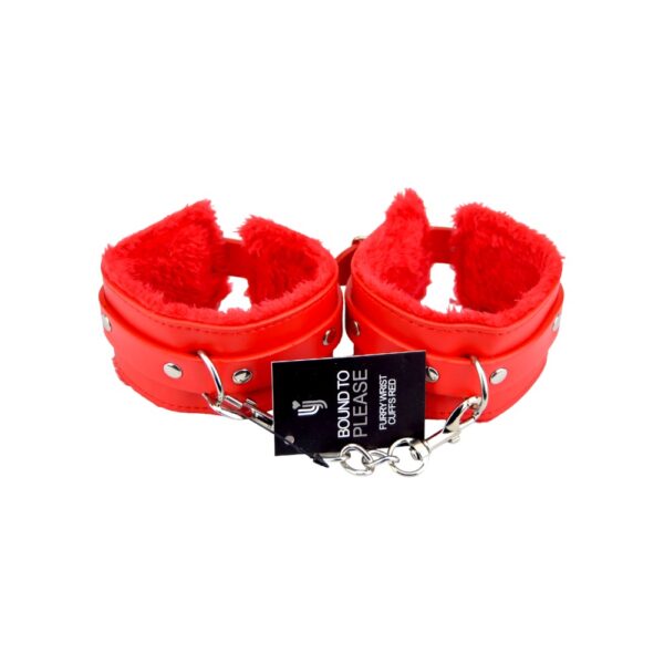 n11933-bound-to-please-furry-plush-wrist-cuffs-red-5 Bound to Please Furry Plush Wrist Cuffs Red
