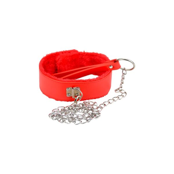 n11935-bound-to-please-furry-collar-with-leash-red-4 Bound to Please Furry Collar with Leash Red