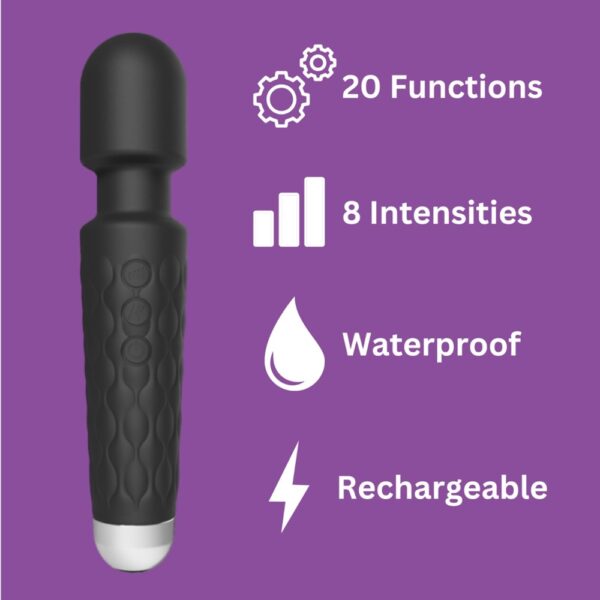 n12165-loving-joy-20-function-wand-vibrator-black-info Loving Joy 20 Function Wand Vibrator Black