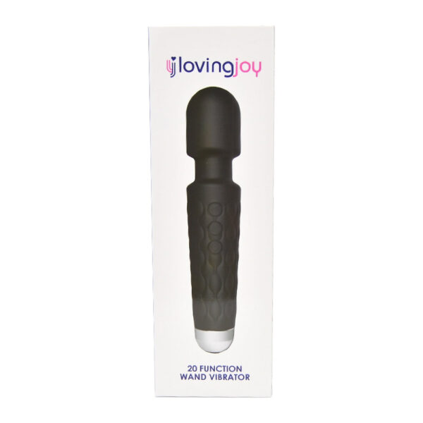 n12165-loving-joy-20-function-wand-vibrator-black-pkg Loving Joy 20 Function Wand Vibrator Black