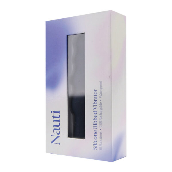 n12253-nauti-silicone-ribbed-vibrator-pkg-1 Nauti Silicone Ribbed Vibrator