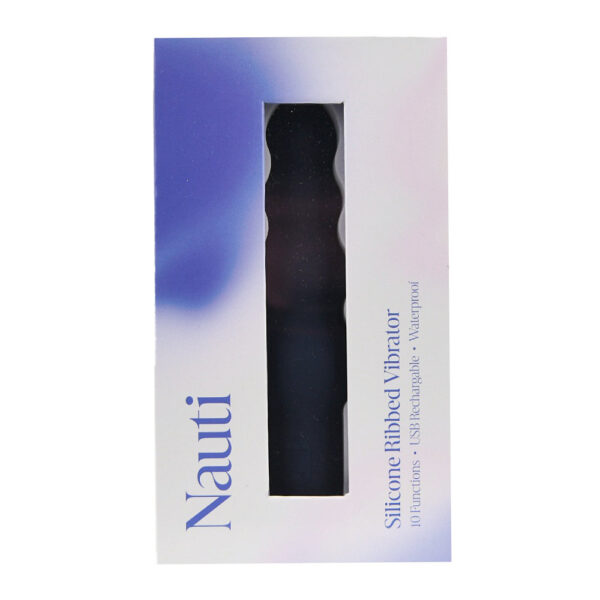n12253-nauti-silicone-ribbed-vibrator-pkg Nauti Silicone Ribbed Vibrator