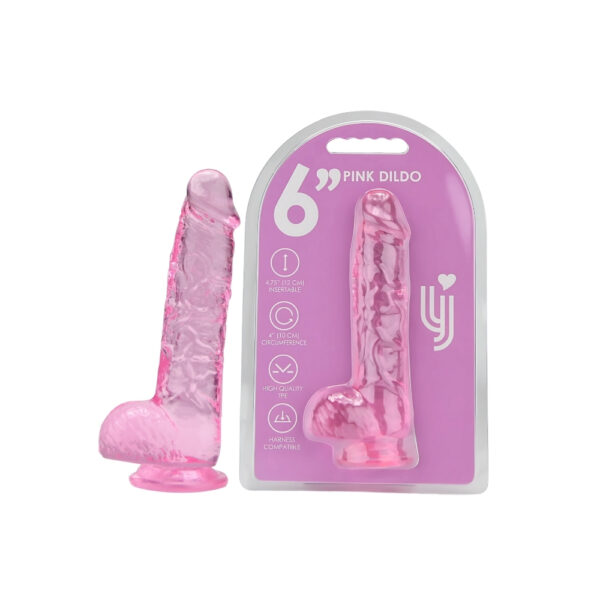 n12307-loving-joy-6-inch-dildo-with-balls-pink-duo Loving Joy 6 Inch Dildo with Balls Pink