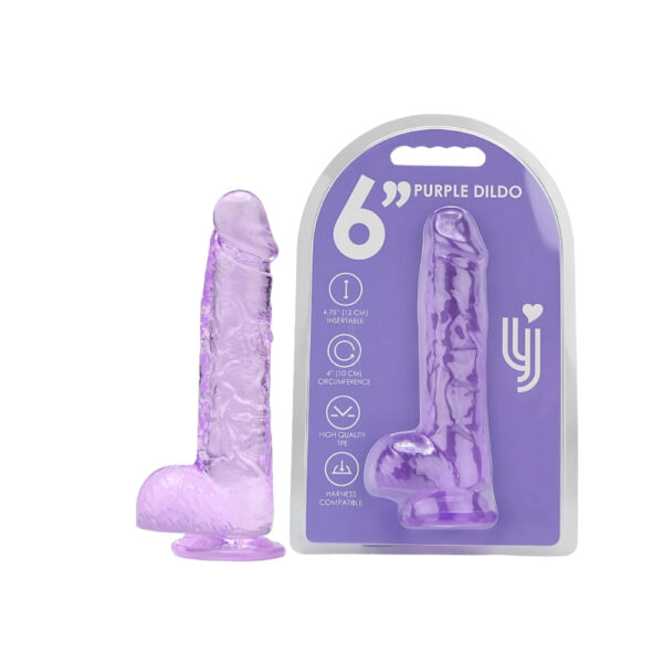 Loving Joy 6 Inch Dildo with Balls Purple