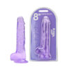 Loving Joy 8 Inch Dildo with Balls Purple