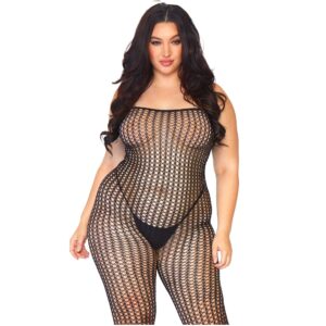 Leg Avenue Fishnet Thigh Highs with Rhinestone Backseam