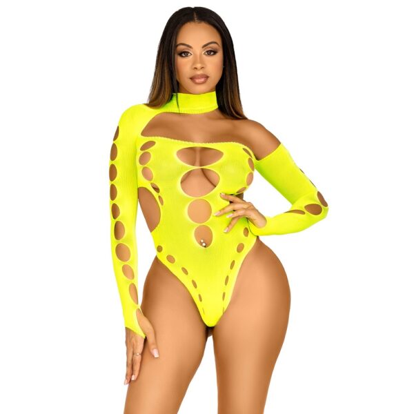 n12494-leg-avenue-cut-out-bodysuit-wthong-neon-yellow-1 Leg Avenue Cut Out Bodysuit with Thong Neon Yellow