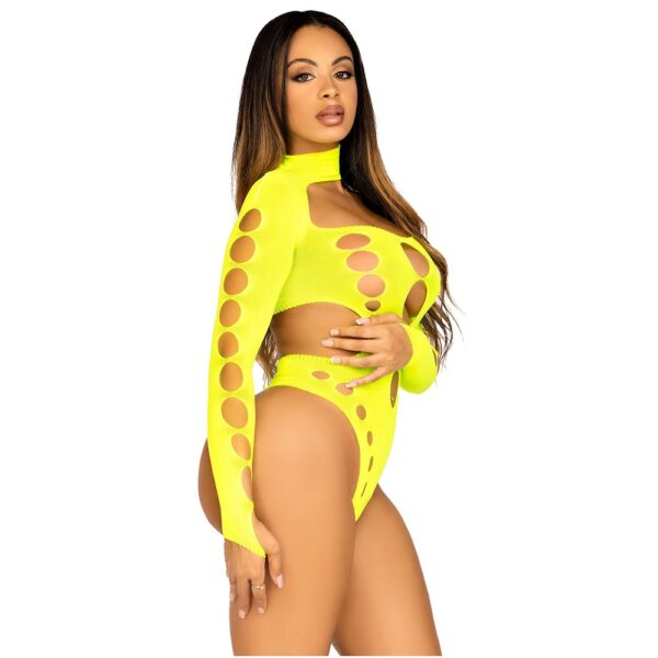 n12494-leg-avenue-cut-out-bodysuit-wthong-neon-yellow-4 Leg Avenue Cut Out Bodysuit with Thong Neon Yellow