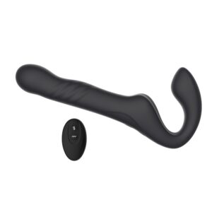 Loving Joy 8 Inch Vibrating Hollow Strap On Vanilla