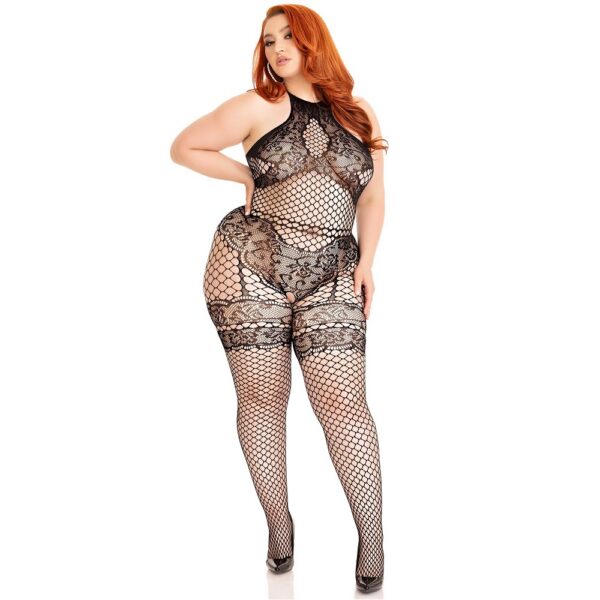 Leg Avenue Seamless Halter Bodystocking Plus Size