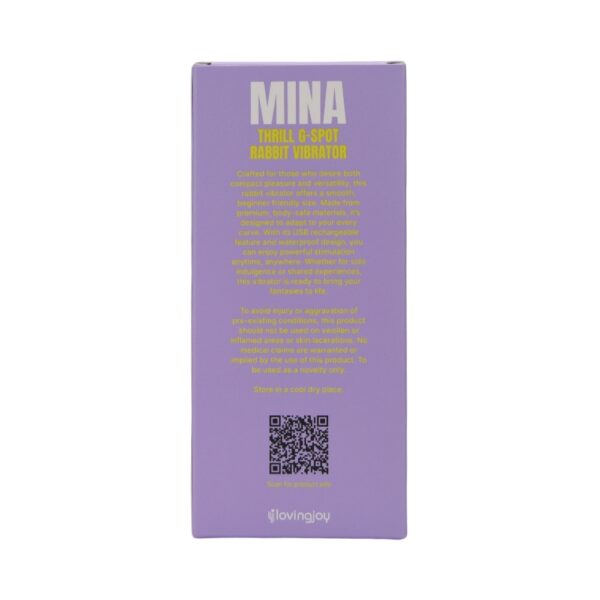n12559-mina-thrill-g-spot-rabbit-vibrator-pkg-back Mina Thrill G-Spot Rabbit Vibrator
