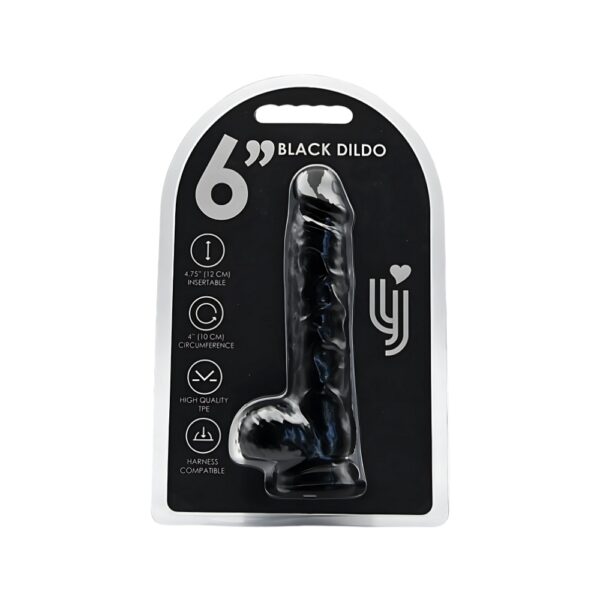 n12627-loving-joy-6-inch-dildo-with-balls-black-4 Loving Joy 6 Inch Dildo with Balls Black