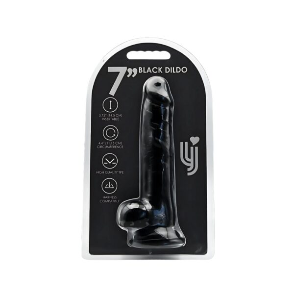 n12628-loving-joy-7-inch-dildo-with-balls-black-4 Loving Joy 7 Inch Dildo with Balls Black
