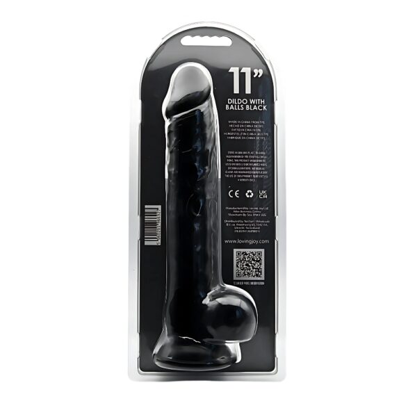 n12631-loving-joy-11-inch-dildo-with-balls-black-5 Loving Joy 11 Inch Dildo with Balls Black