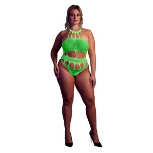 n12663-cut-out-thong-bodysuit-neon-green-ps-1 Leg Avenue Lace and Net Halter Teddy