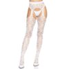 Leg Avenue Heart Net Suspender Tights White