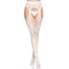 Leg Avenue Heart Net Suspender Tights White