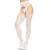 Leg Avenue Heart Net Suspender Tights White