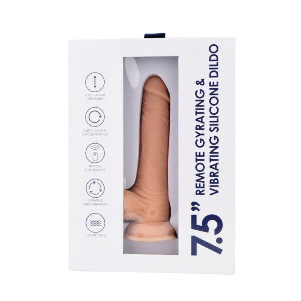 Loving Joy 7.5" Remote Gyrating & Vibrating Silicone Dildo