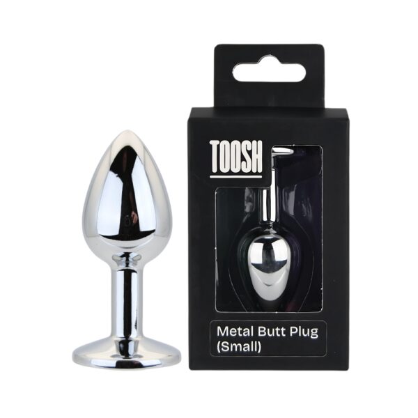 n12814-toosh-silver-metal-butt-plug-small-clear-stone-duo Toosh Silver Metal Butt Plug Small Clear Stone