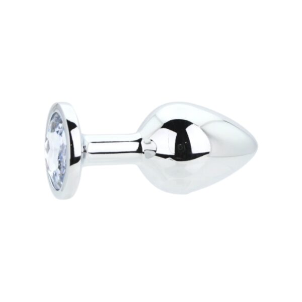 n12815-toosh-silver-metal-butt-plug-medium-clear-stone-1 Toosh Silver Metal Butt Plug Medium Clear Stone