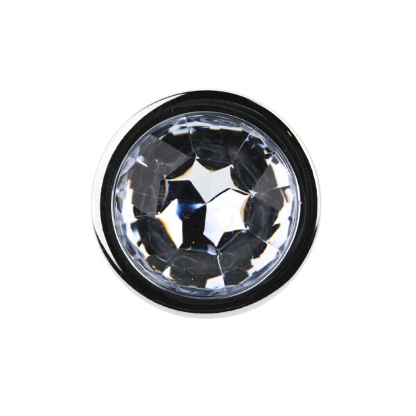 n12815-toosh-silver-metal-butt-plug-medium-clear-stone-jewel Toosh Silver Metal Butt Plug Medium Clear Stone