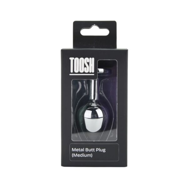 n12815-toosh-silver-metal-butt-plug-medium-clear-stone-pkg Toosh Silver Metal Butt Plug Medium Clear Stone