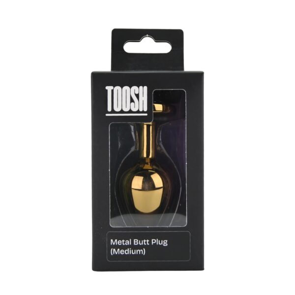 n12818-toosh-gold-metal-butt-plug-medium-clear-stone-pkg Toosh Gold Metal Butt Plug Medium Clear Stone