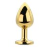 Toosh Gold Metal Butt Plug Large Clear Stone