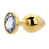Toosh Gold Metal Butt Plug Large Clear Stone