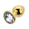 Toosh Gold Metal Butt Plug Large Clear Stone