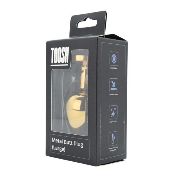 Toosh Gold Metal Butt Plug Large Clear Stone