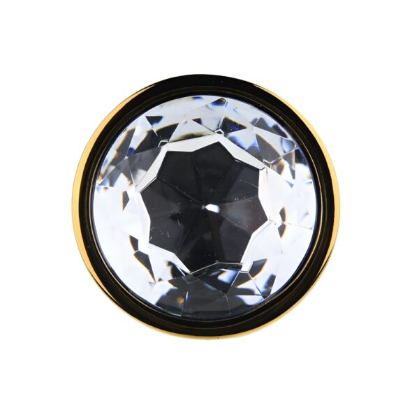 Toosh Gold Metal Butt Plug Large Clear Stone