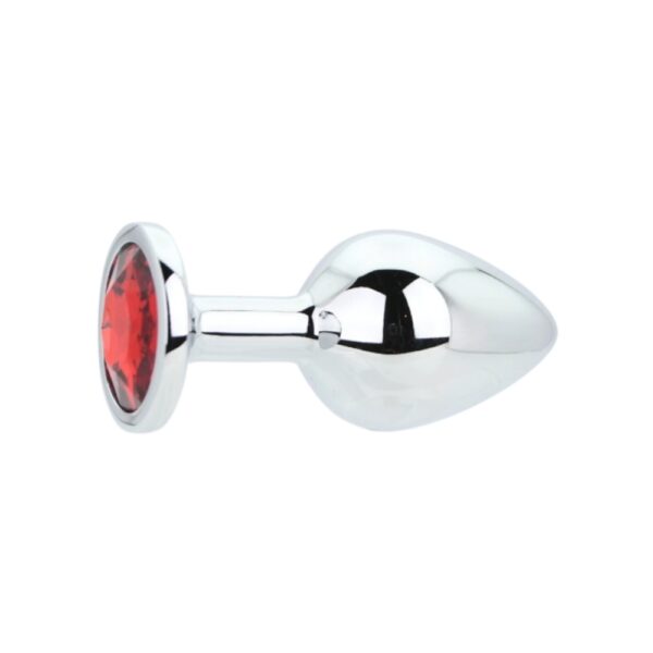 n12821-toosh-silver-metal-butt-plug-medium-red-stone-2 Toosh Silver Metal Butt Plug Medium Red Stone