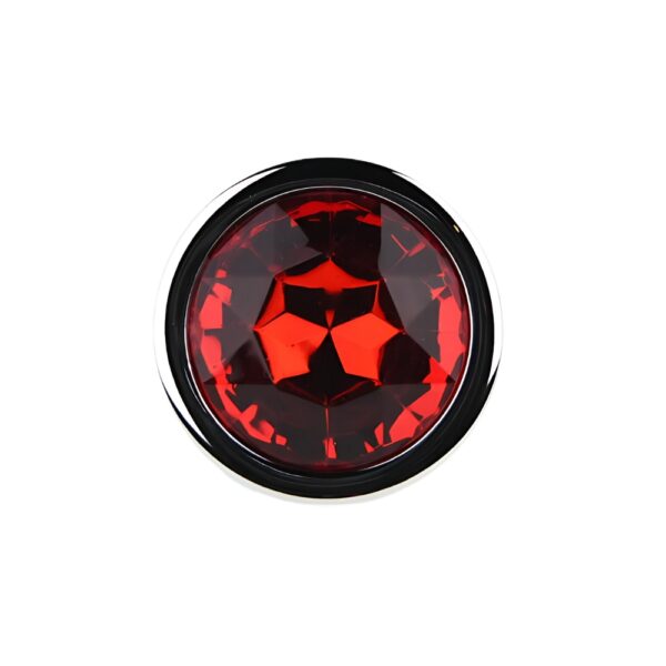 n12821-toosh-silver-metal-butt-plug-medium-red-stone-jewel Toosh Silver Metal Butt Plug Medium Red Stone